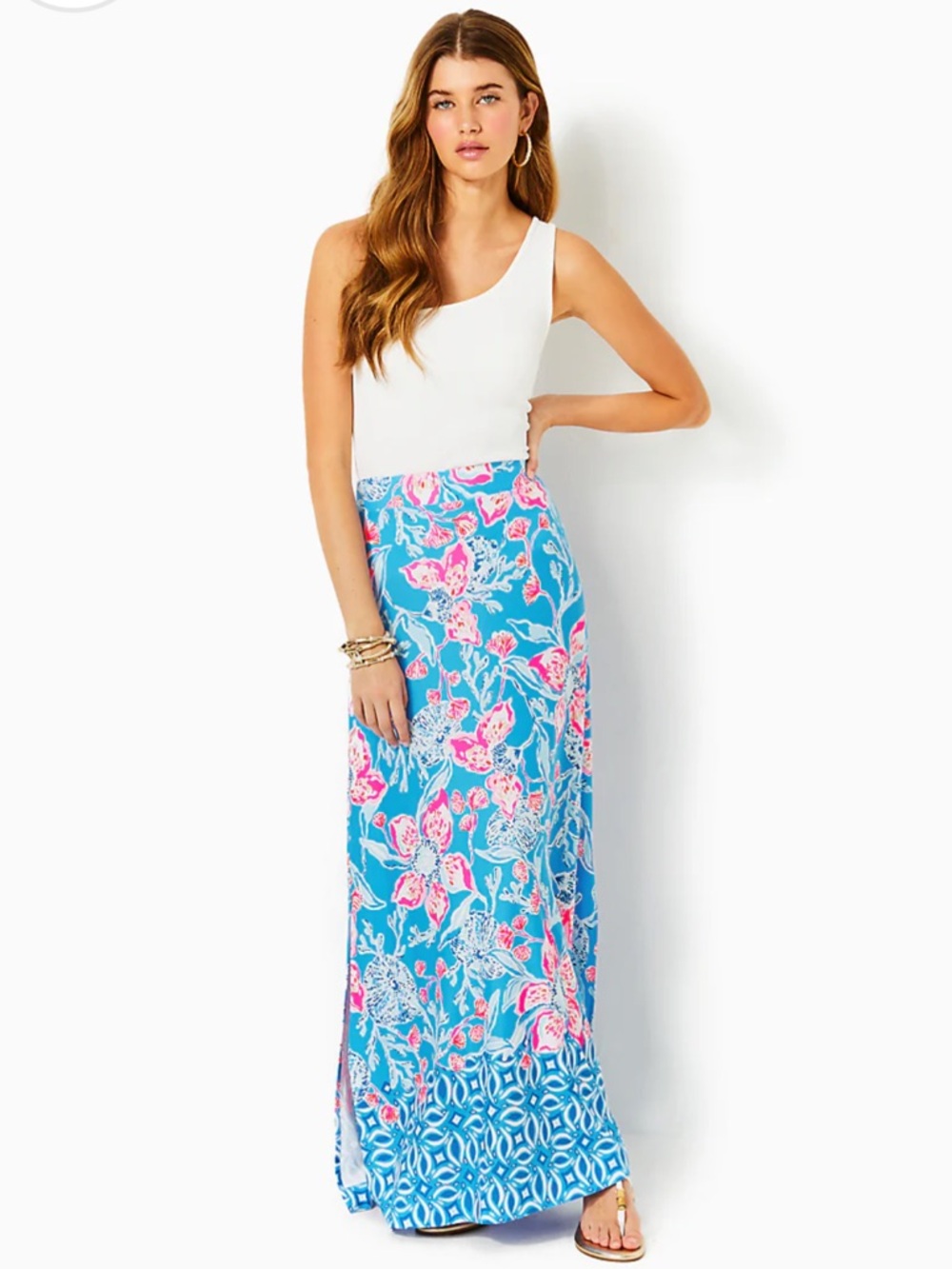 Lilly Pulitzer ADEA MAXI SKIRT, MULTI BAHAMIAN RHAPSODY ENGINEERED KNIT SKIRT